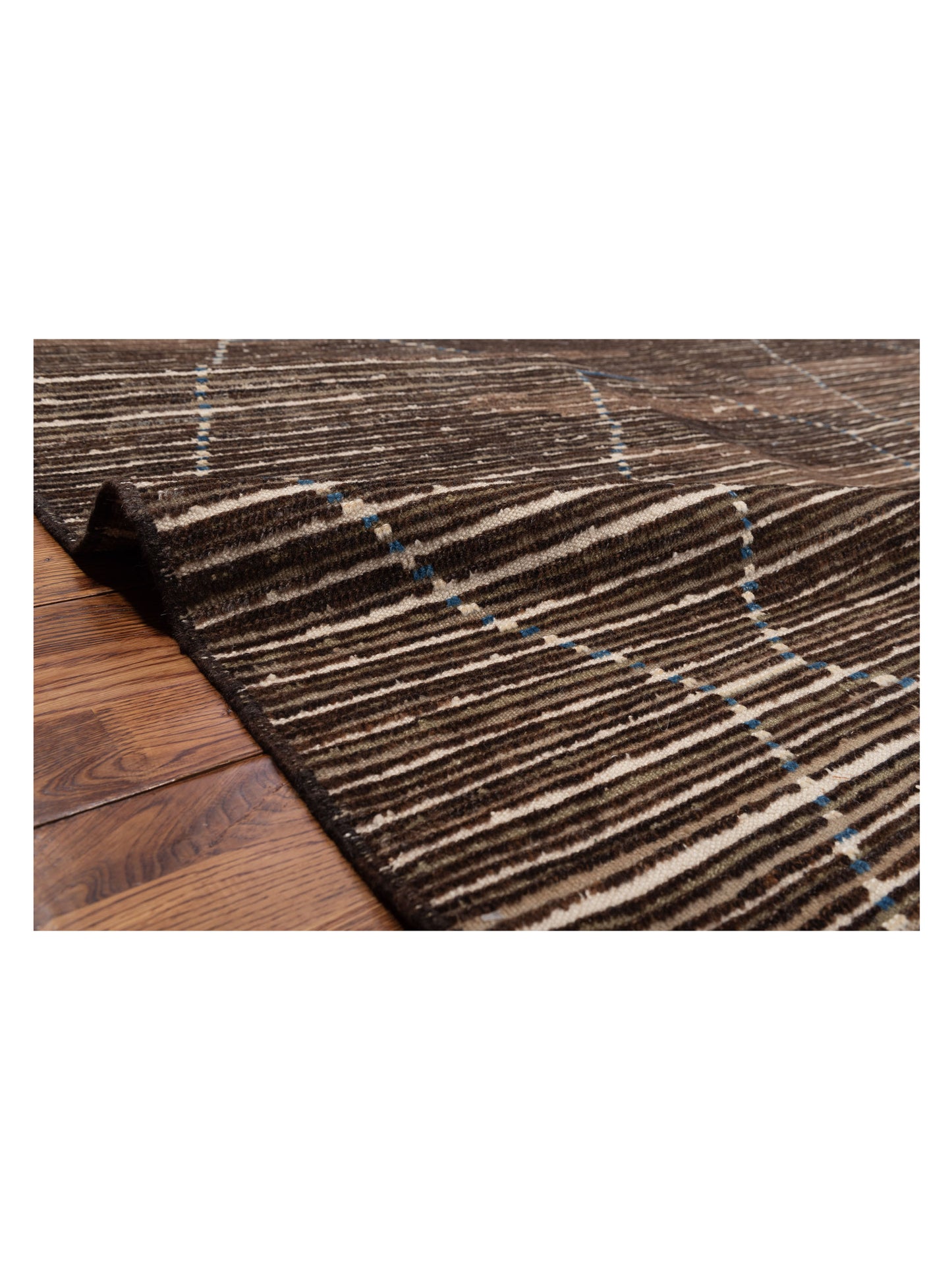 Baskra Brown Beige 7.10x10 Hand Knotted Rug