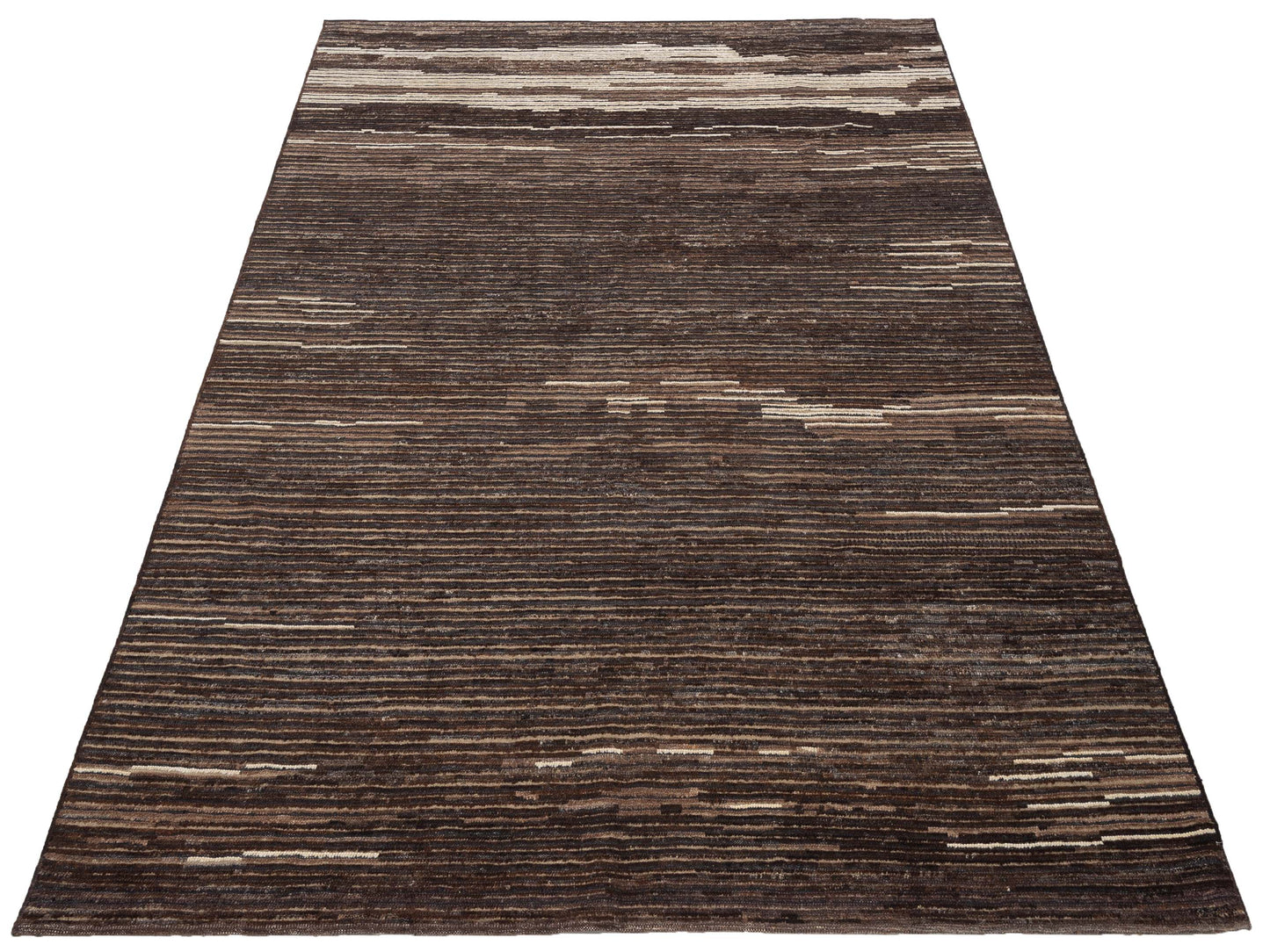Anavera Charcoal Brown 7.10x9.10 Hand Knotted Rug