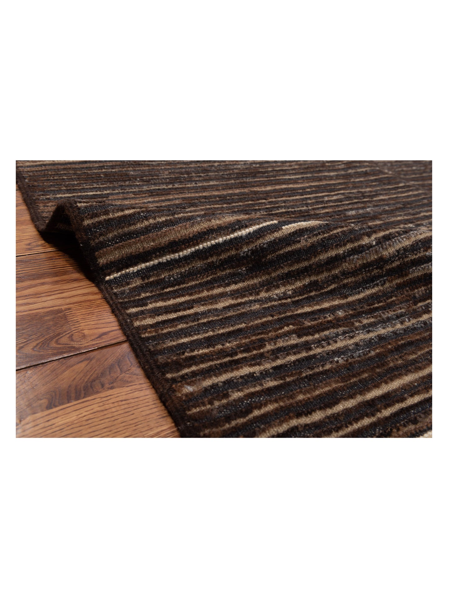 Anavera Charcoal Brown 7.10x9.10 Hand Knotted Rug