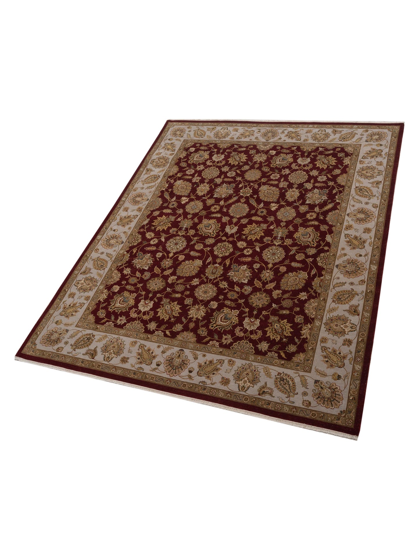 Javira Silk Red Ivory 8.1x10.2 Hand Knotted Rug