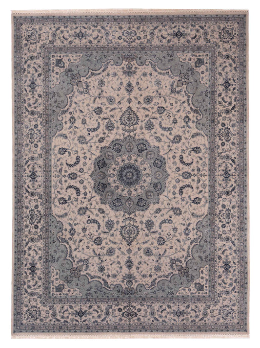 Rajpur Imperial Silk  Ivory Gray Traditional