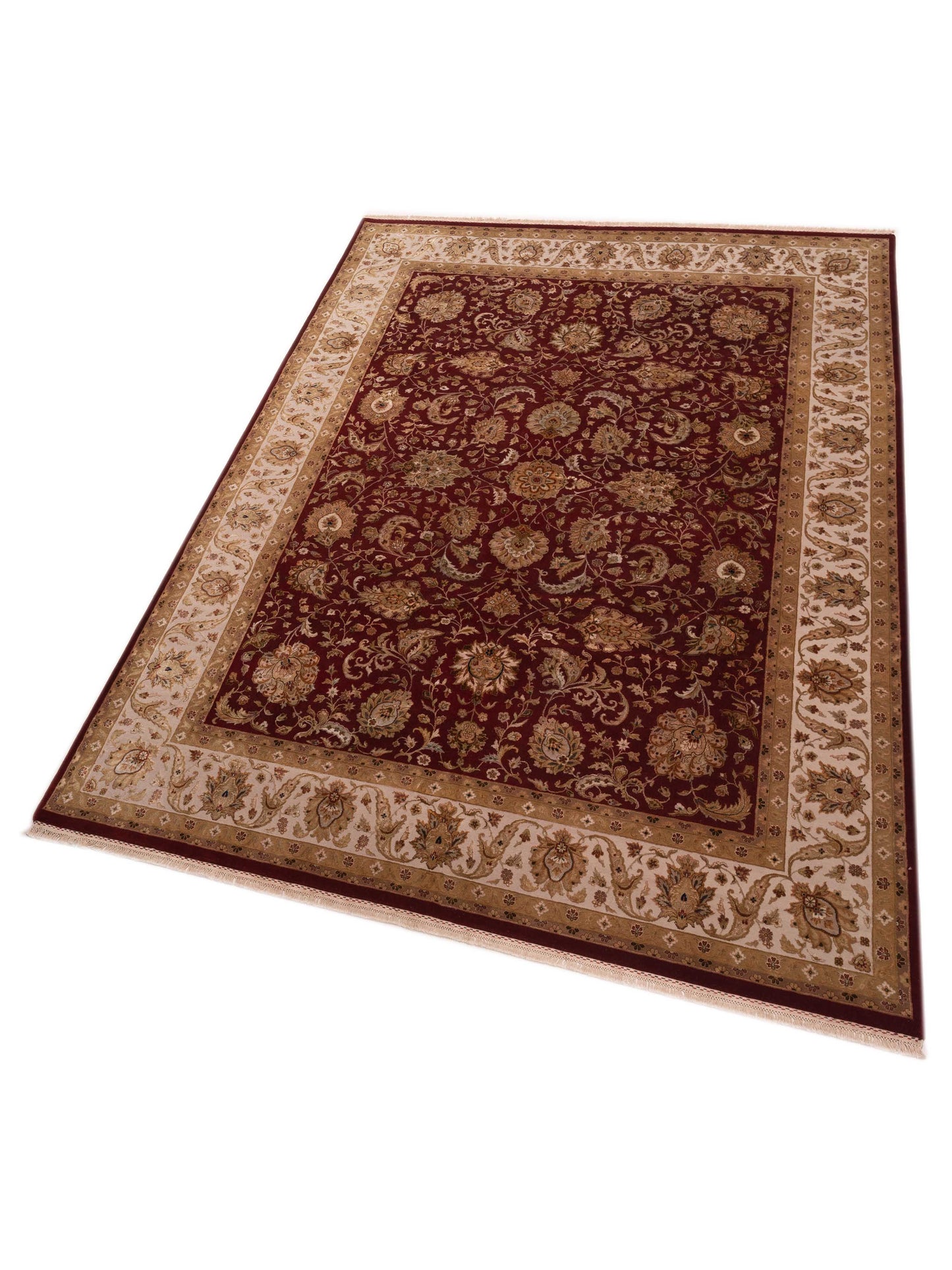 Javira Silk Red Ivory 9.2x12 Hand Knotted Rug
