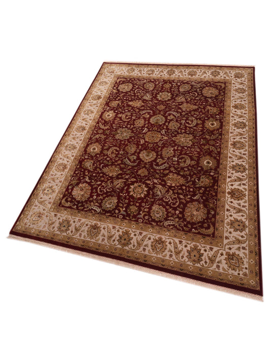 Javira Silk Red Ivory 9.2x12 Hand Knotted Rug