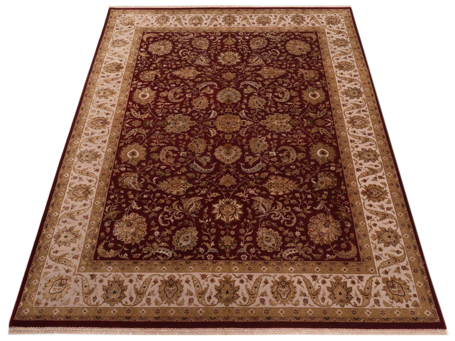 Javira Silk Red Ivory 9.2x12 Hand Knotted Rug