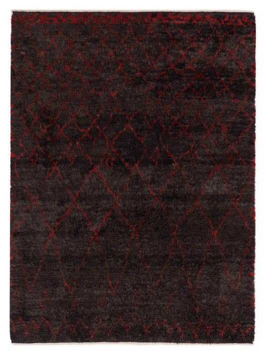 Pasha Berber  Charcoal Red Contemporary