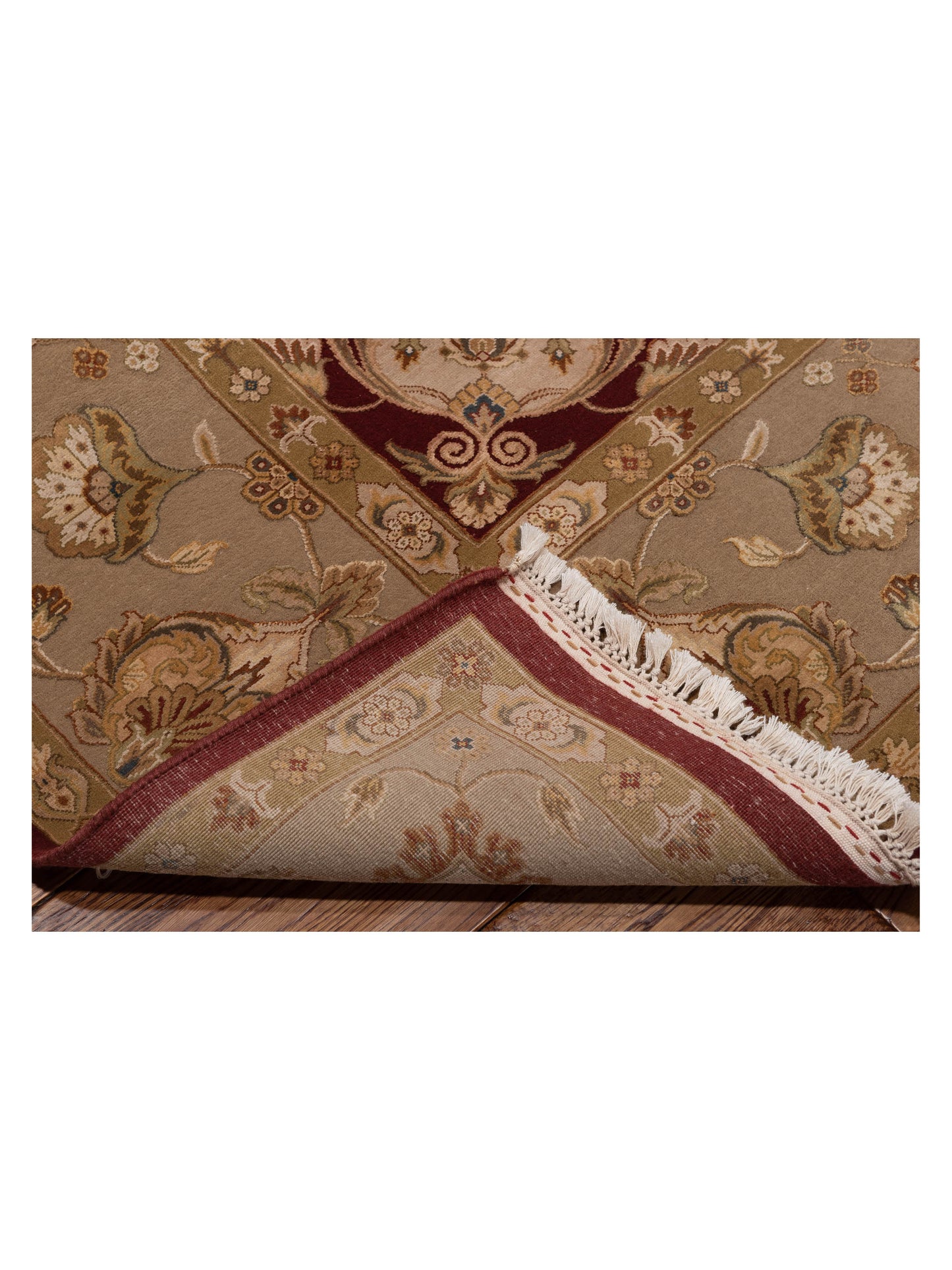 Javira Silk Red Cream 8.1x10 Hand Knotted Rug