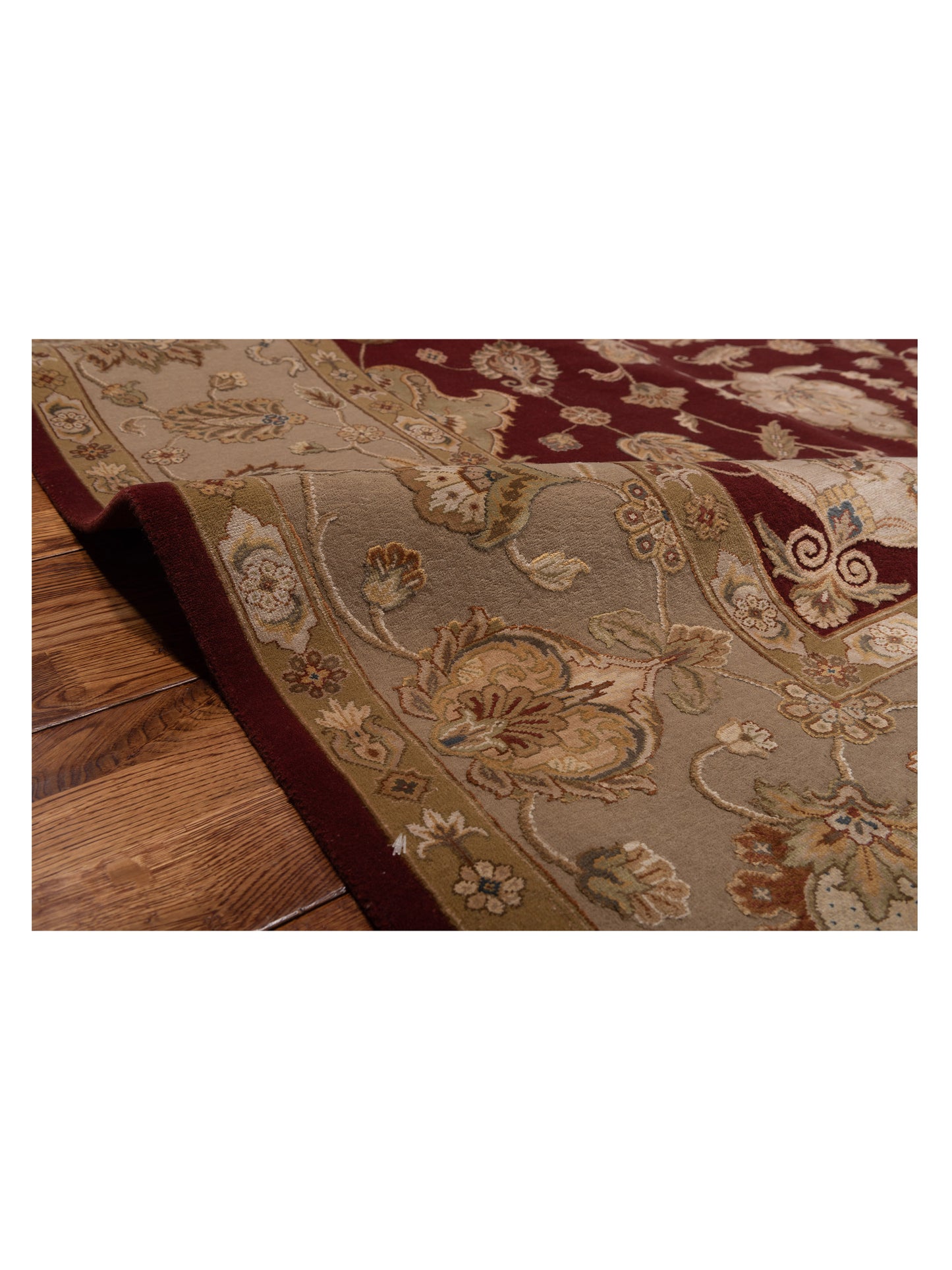 Javira Silk Red Cream 8.1x10 Hand Knotted Rug