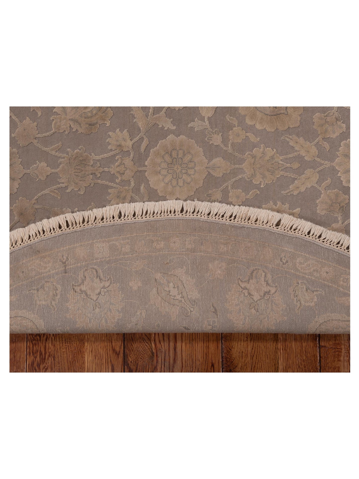 Javira Silk Gray Gray 6x6 Hand Knotted Rug