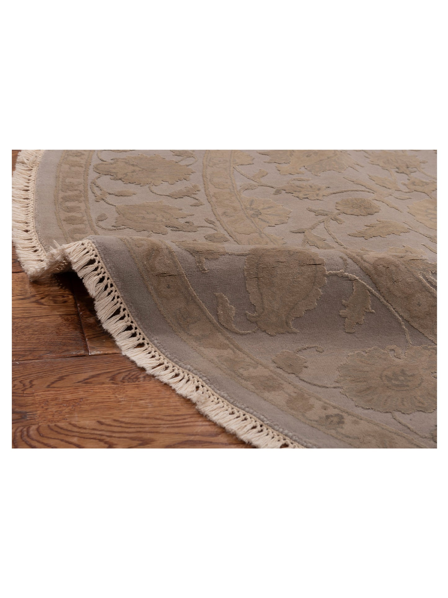 Javira Silk Gray Gray 6x6 Hand Knotted Rug