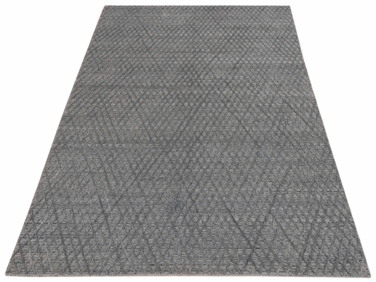 Tibarra Gray Blue Gray Blue 6.3x9.3 Hand Knotted Rug