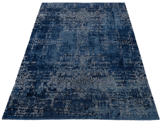Tenzari Navy 8x9.11 Hand Knotted Rug