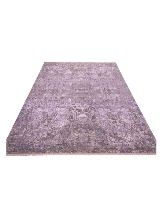 Artavia Gray Purple 9.1x12.2 Hand Knotted Rug