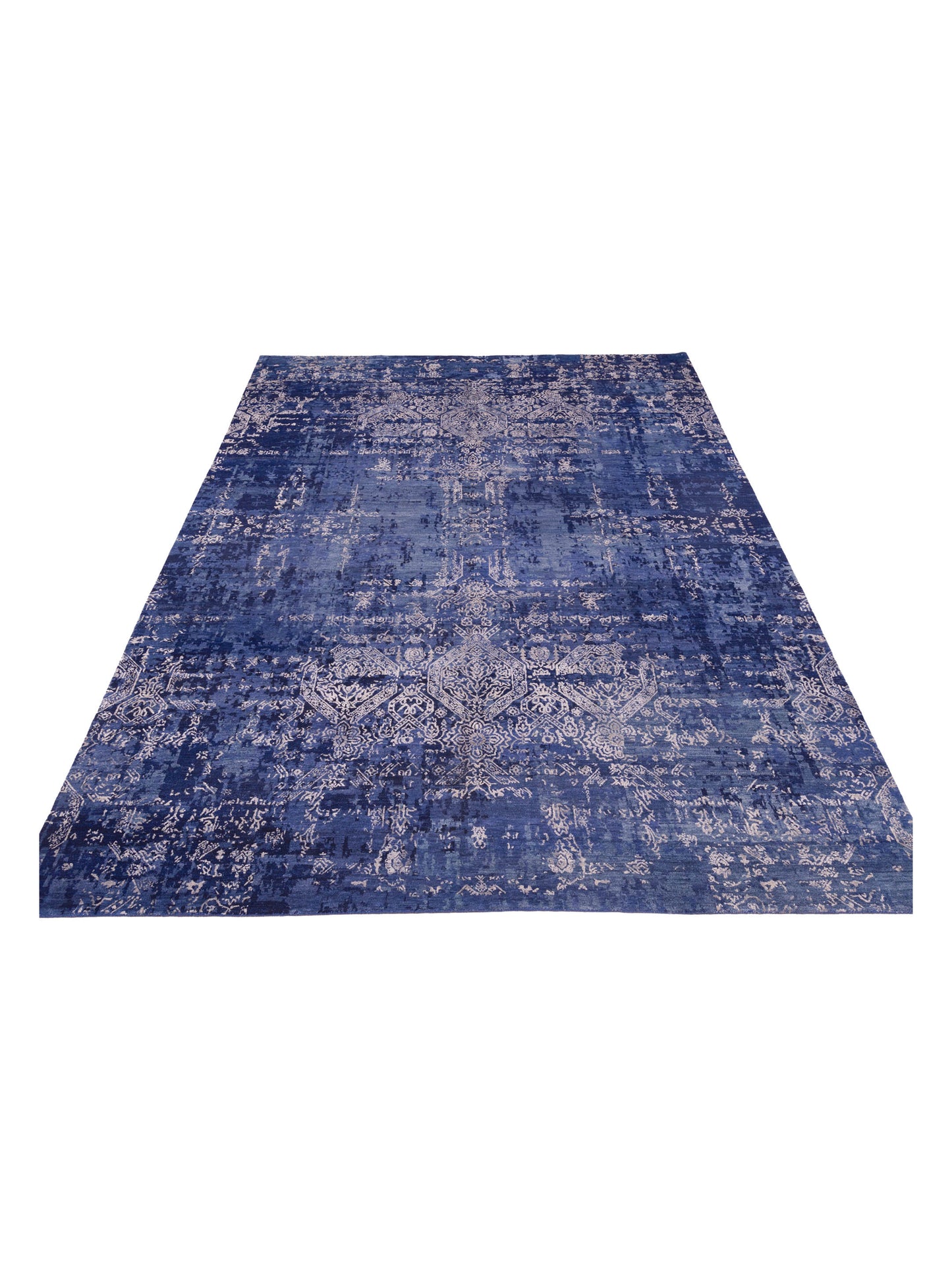 Tenzari Blue Blue 9x11.11 Hand Knotted Rug