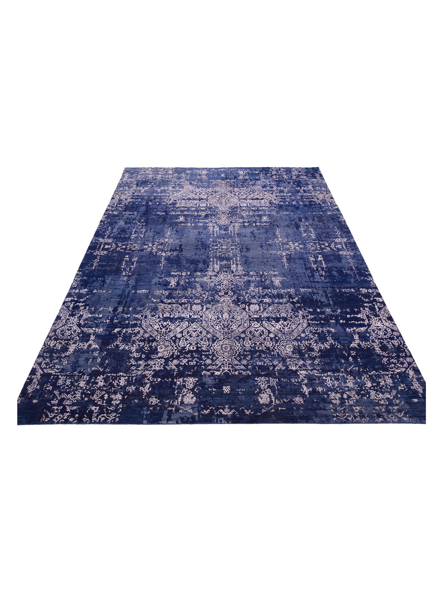 Tenzari Blue Blue 9x11.11 Hand Knotted Rug