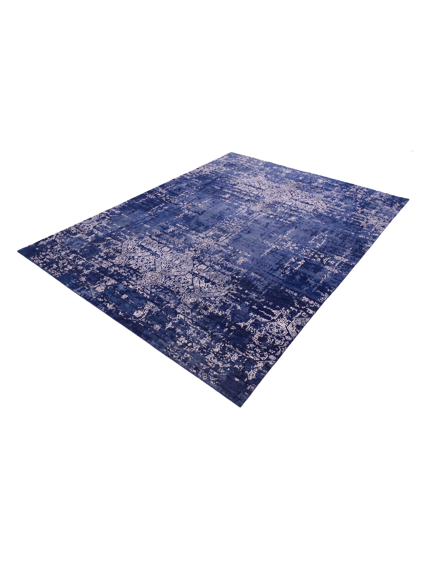 Tenzari Blue Blue 9x11.11 Hand Knotted Rug