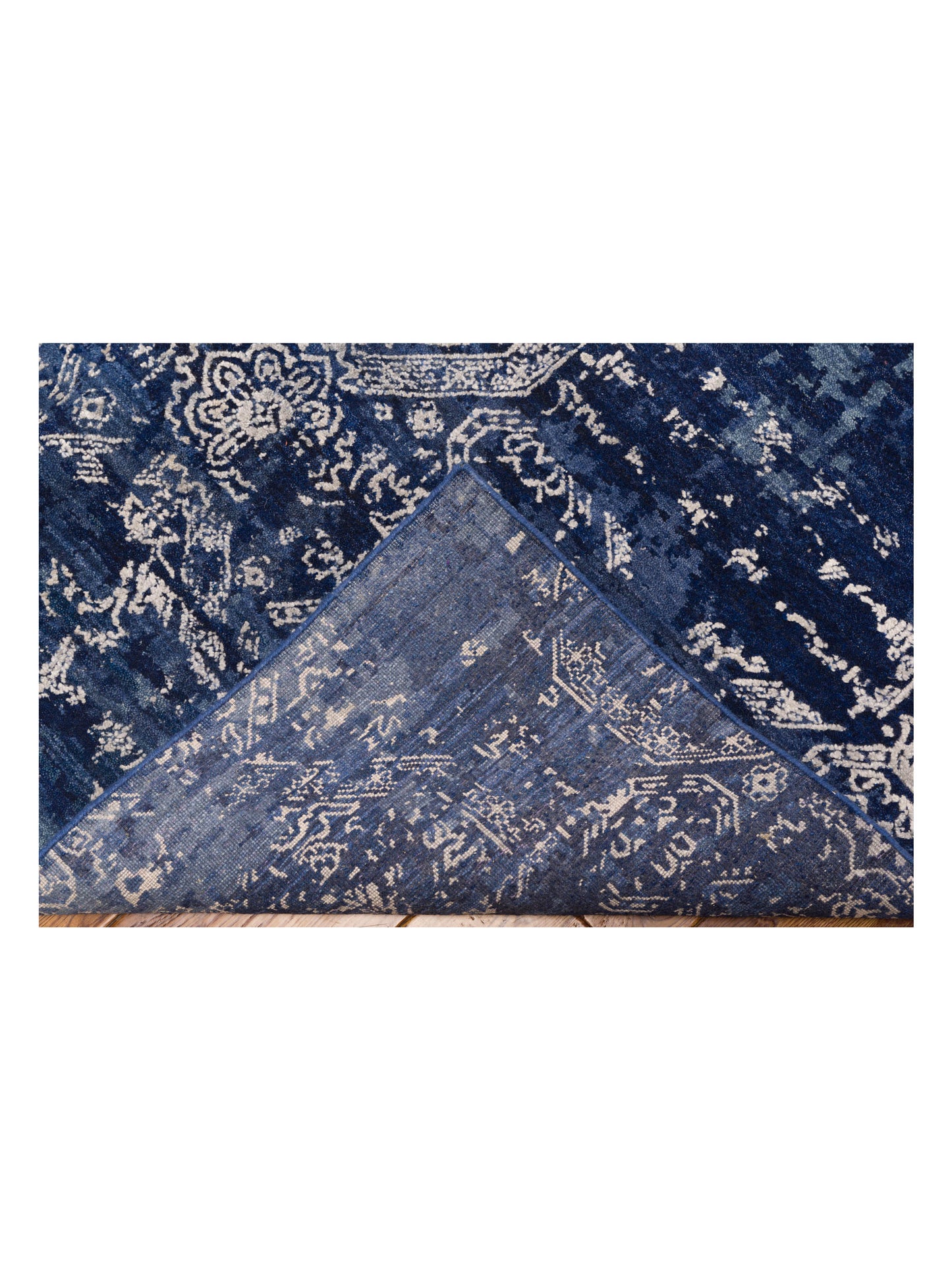 Tenzari Blue Blue 9x11.11 Hand Knotted Rug