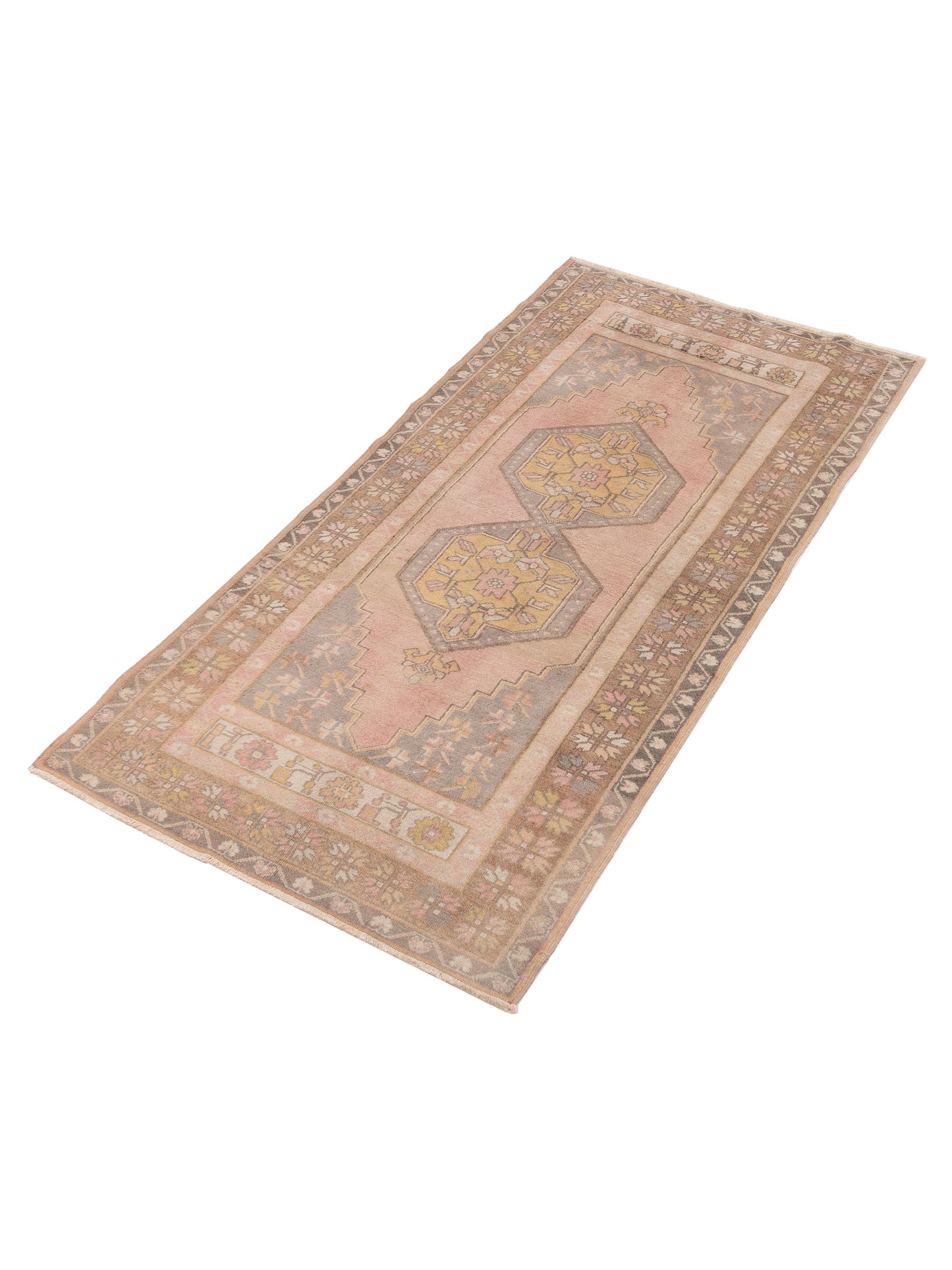 Nomadra Pink Brown 4x8.2 Hand Knotted Rug