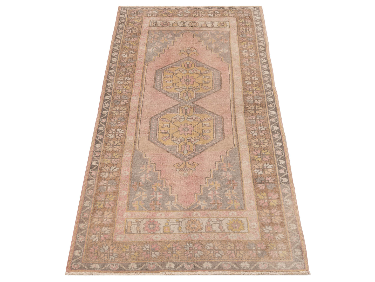 Nomadra Pink Brown 4x8.2 Hand Knotted Rug