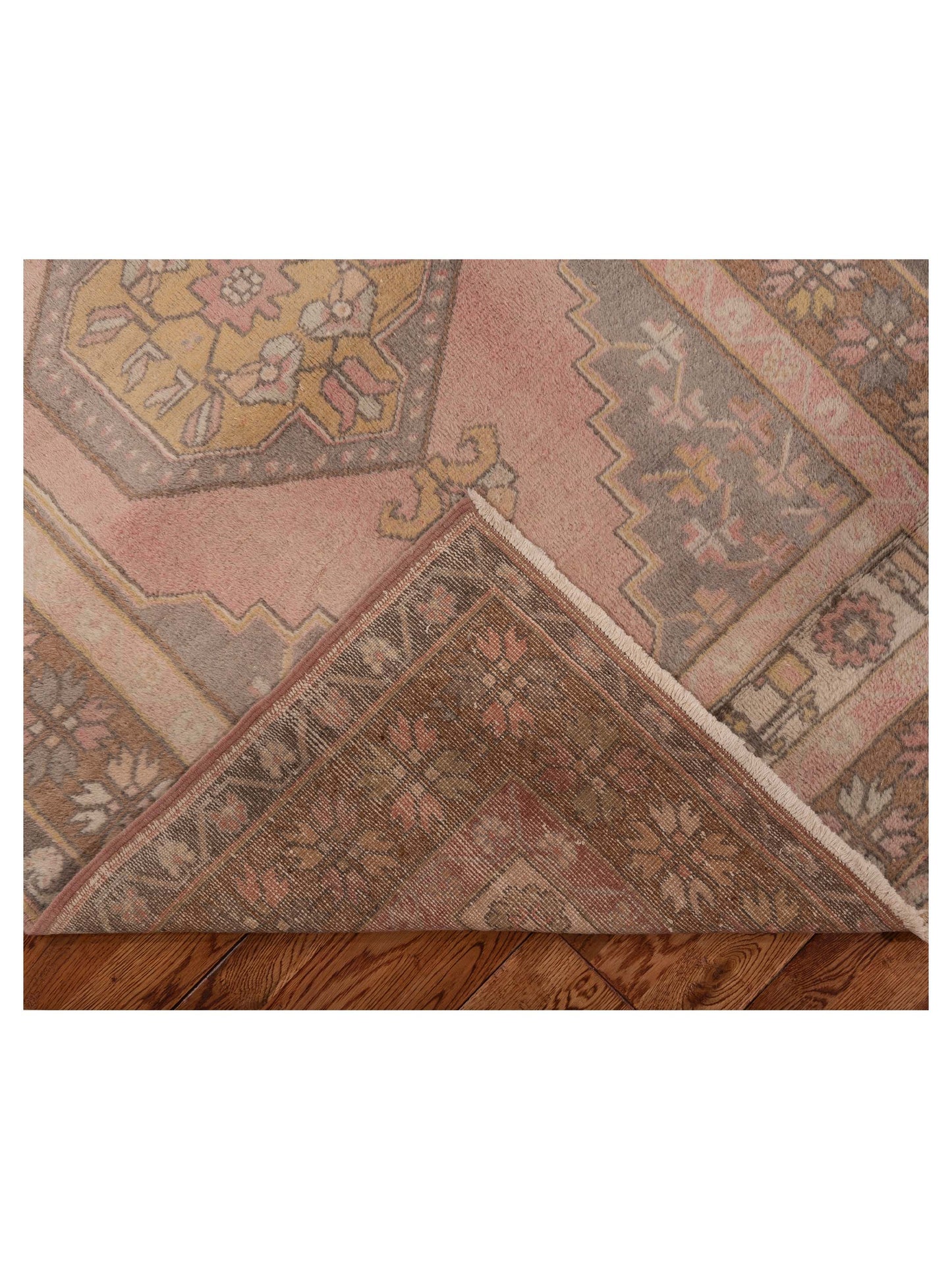Nomadra Pink Brown 4x8.2 Hand Knotted Rug