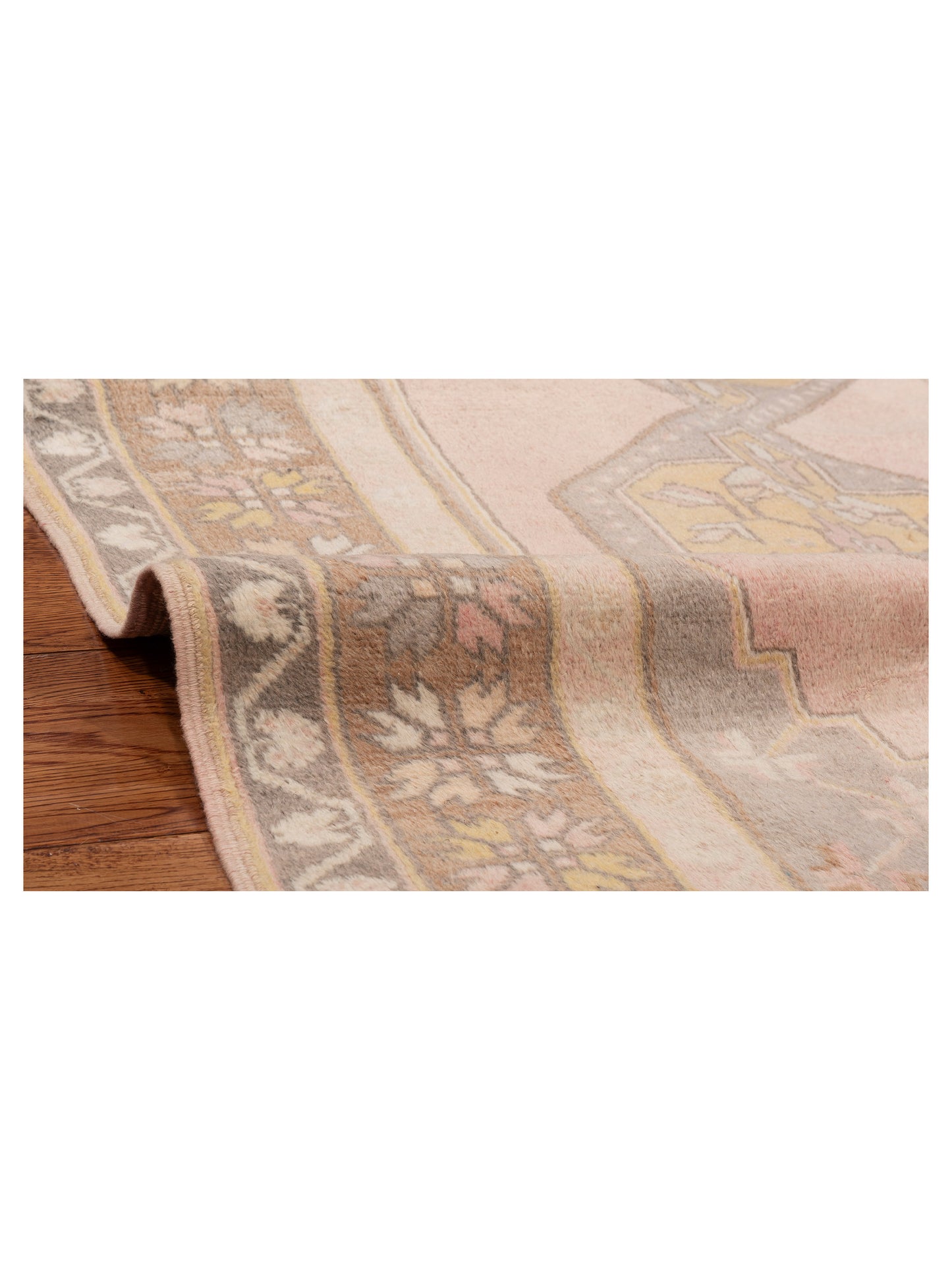 Nomadra Pink Brown 4x8.2 Hand Knotted Rug