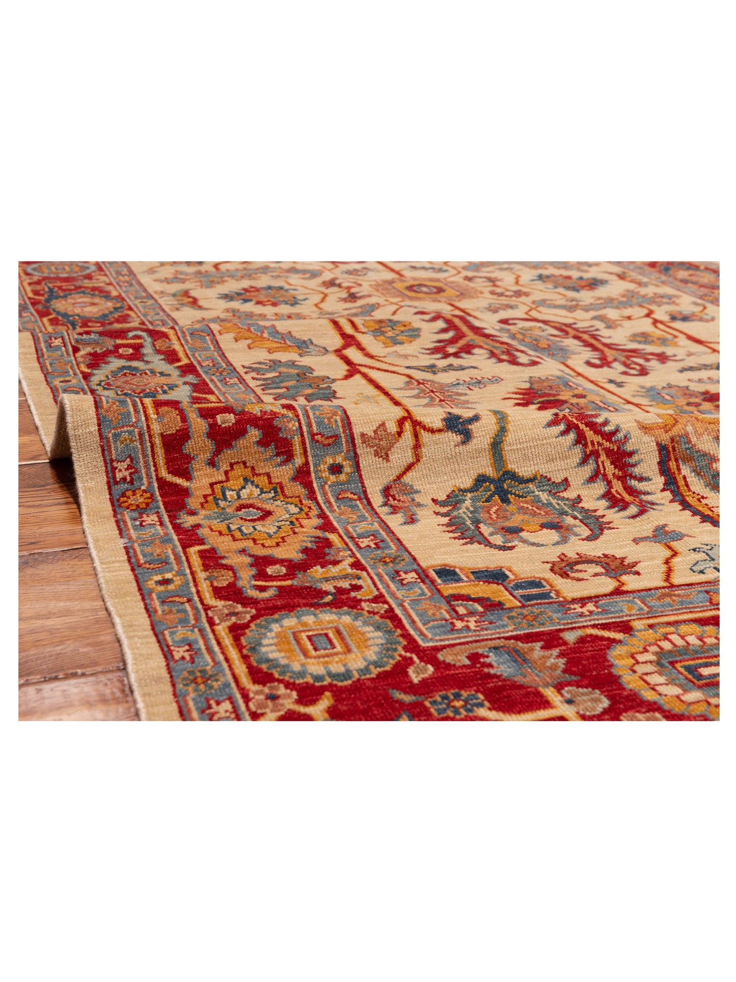Antiqua Fine Ivory Red 5x9.9 Hand Knotted Rug