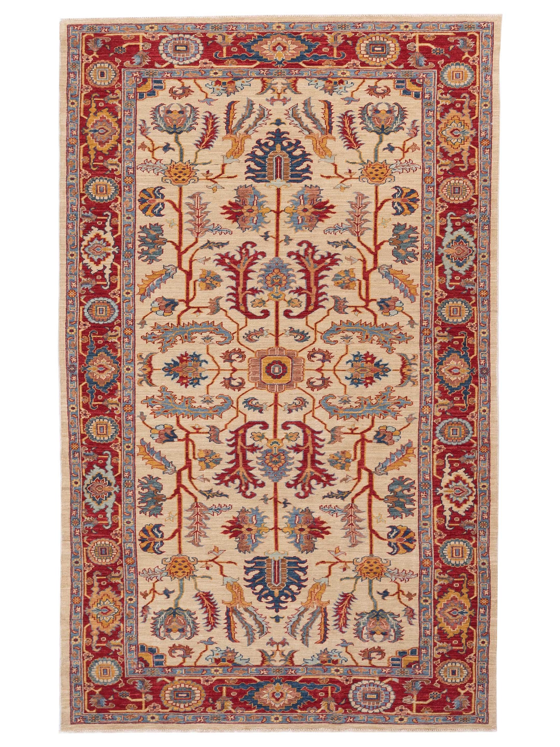 Pasha Antique Loom Fine  Ivory Red Traditional