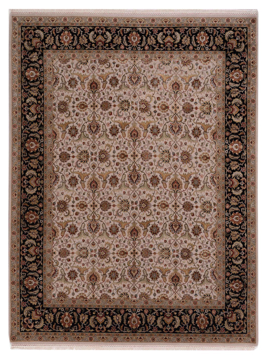 Rajpur Imperial Silk  Ivory Black Traditional