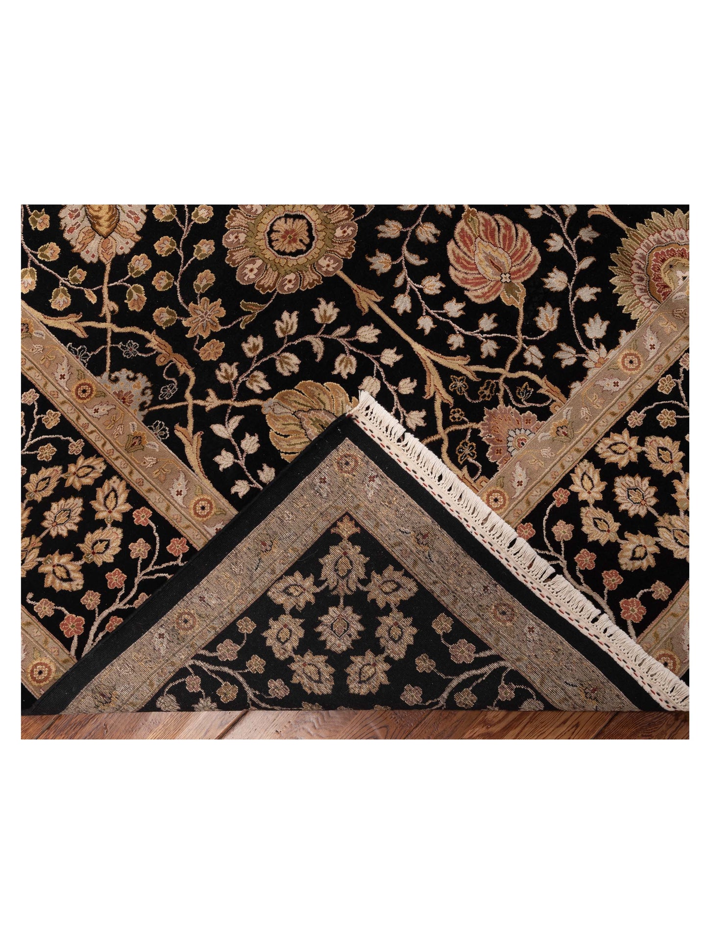 Javira Silk Black Black 8.3x10.1 Hand Knotted Rug