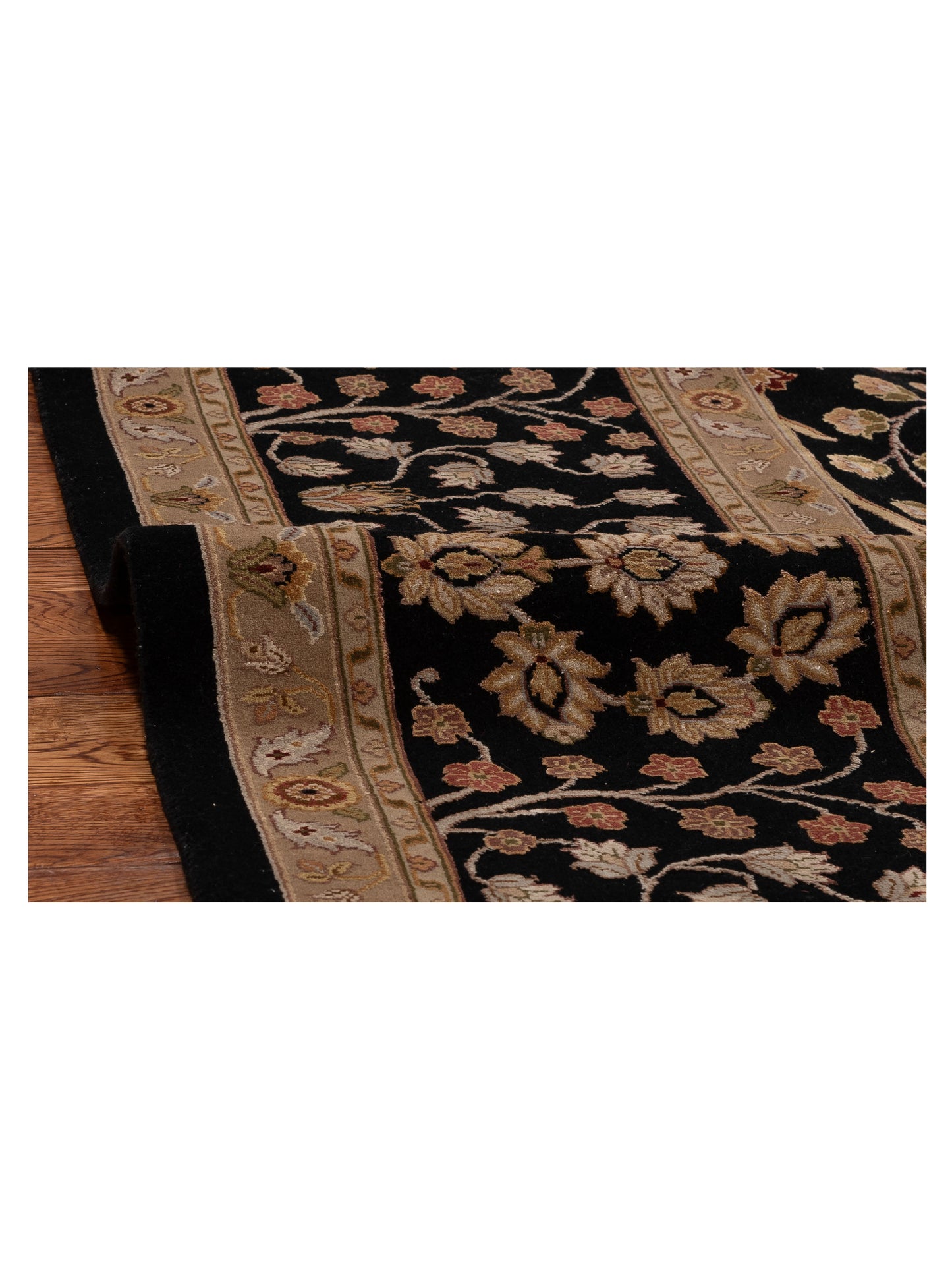 Javira Silk Black Black 8.3x10.1 Hand Knotted Rug