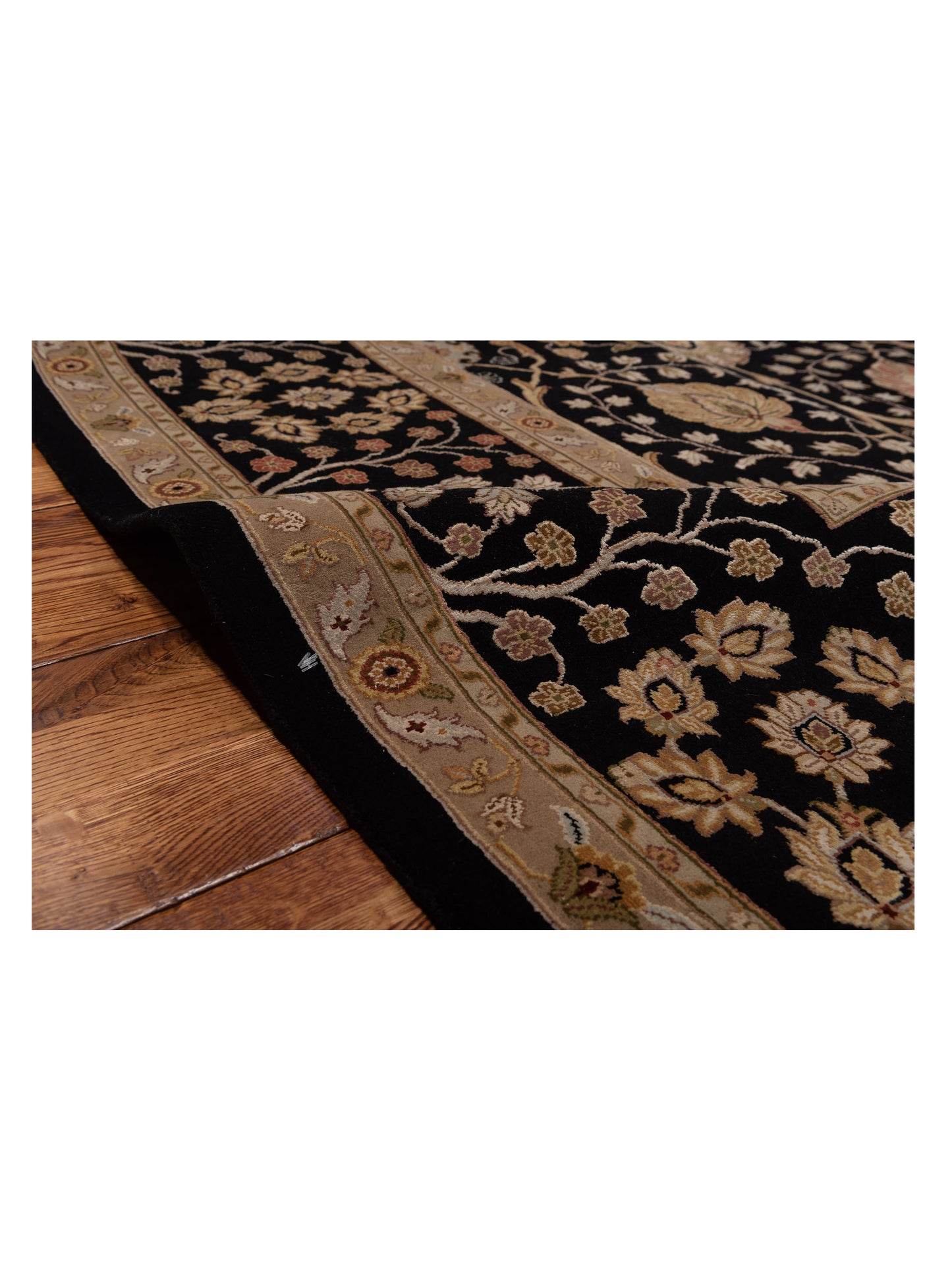 Javira Silk Black Black 8.3x10.1 Hand Knotted Rug