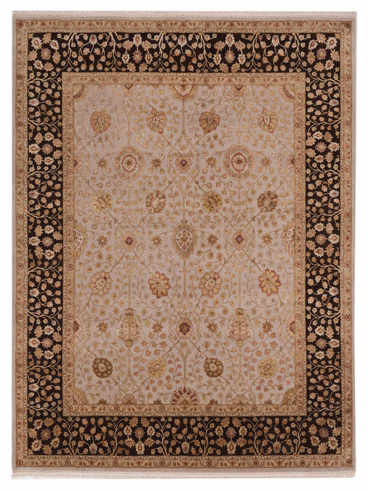 Rajpur Imperial Silk  Ivory Brown Traditional