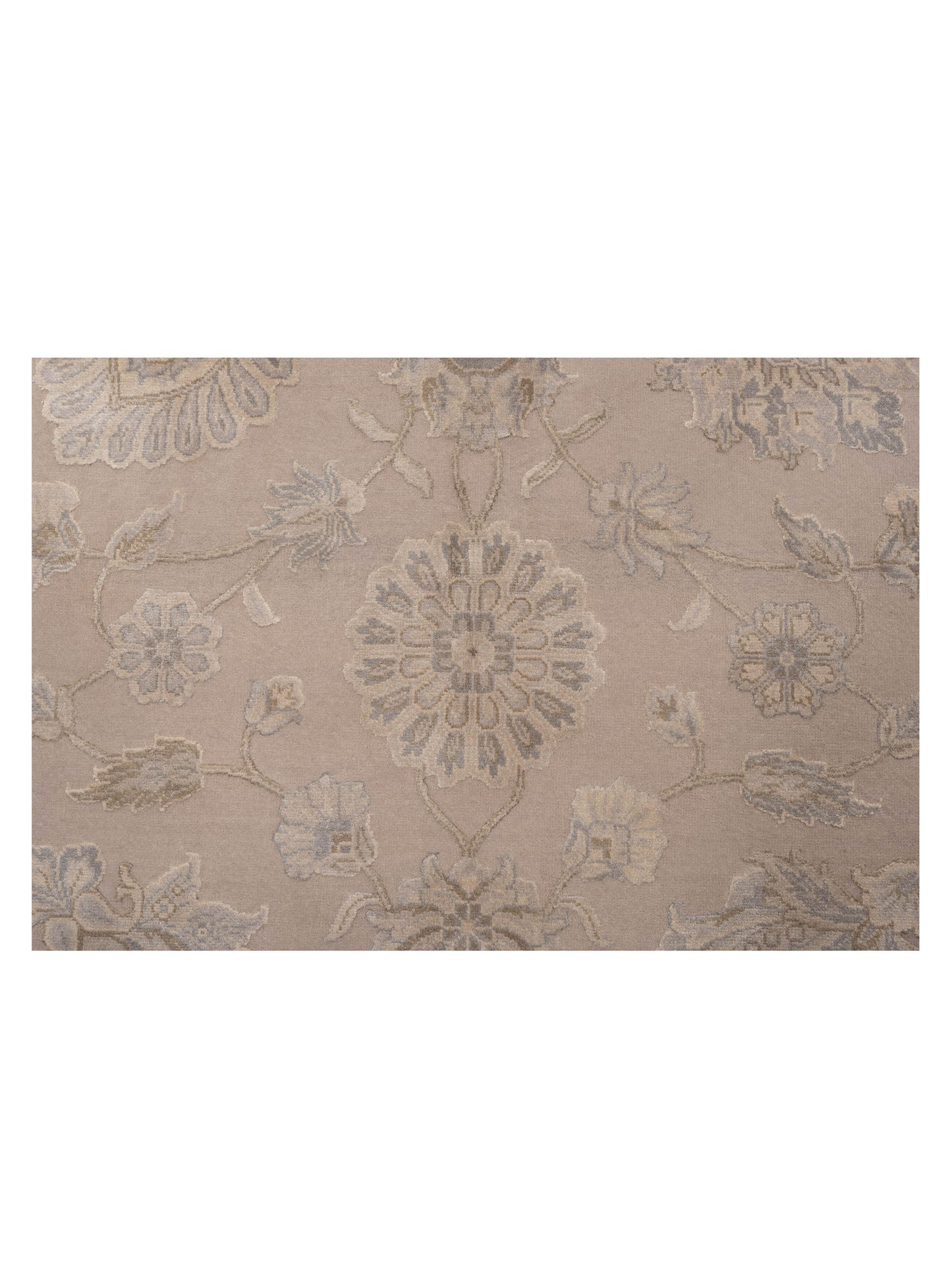 Javira Silk Beige Beige 8.2x10.1 Hand Knotted Rug