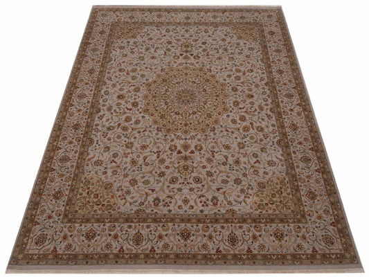 Javira Silk Ivory Ivory 8.1x10 Hand Knotted Rug