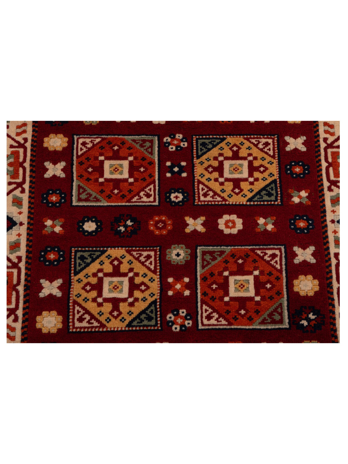 Shirvara Red Ivory 4x5 Hand Knotted Rug