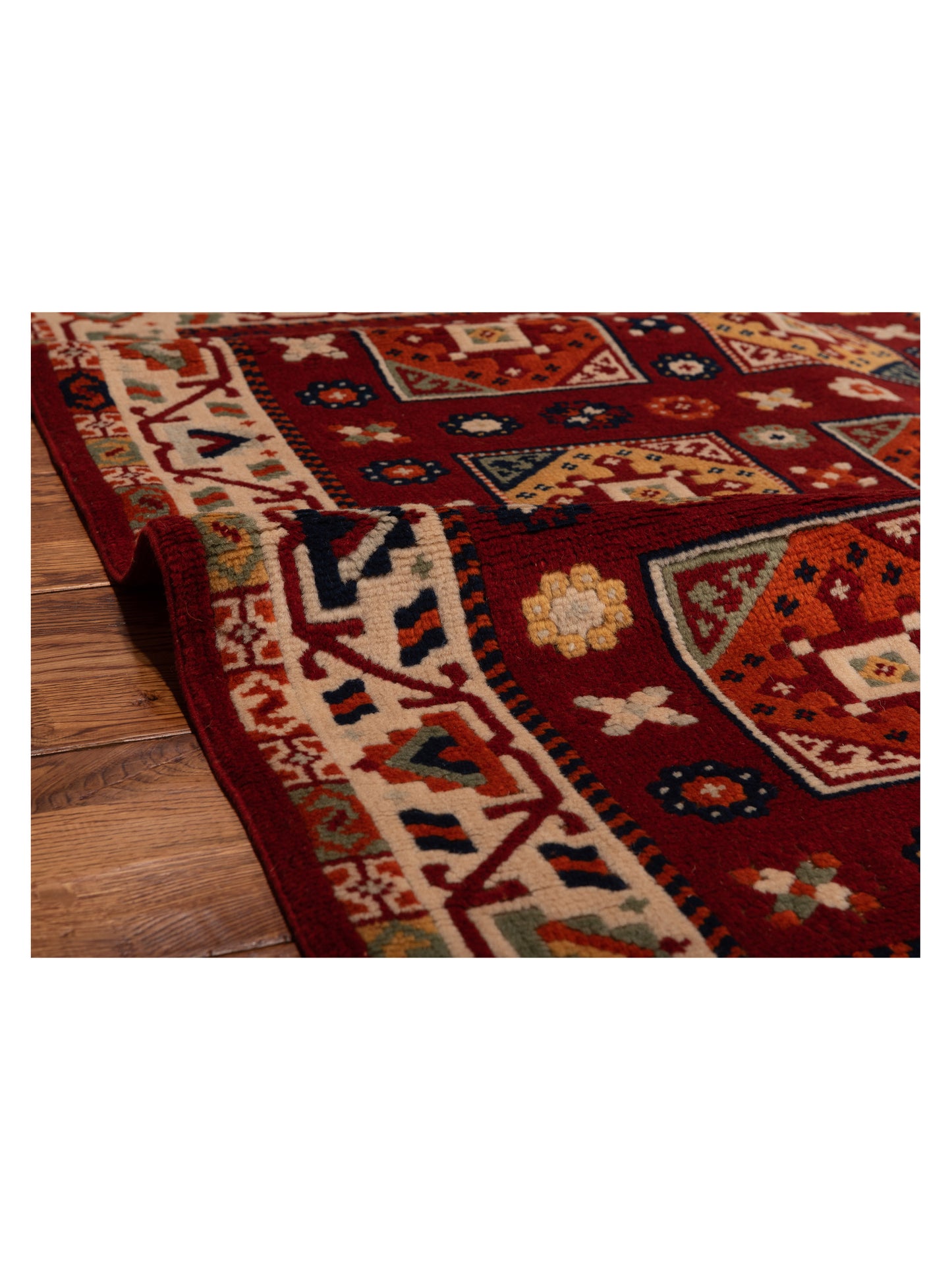 Shirvara Red Ivory 4x5 Hand Knotted Rug