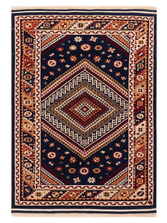 Pasha Turkish Shirwan  Navy Orange Traditional