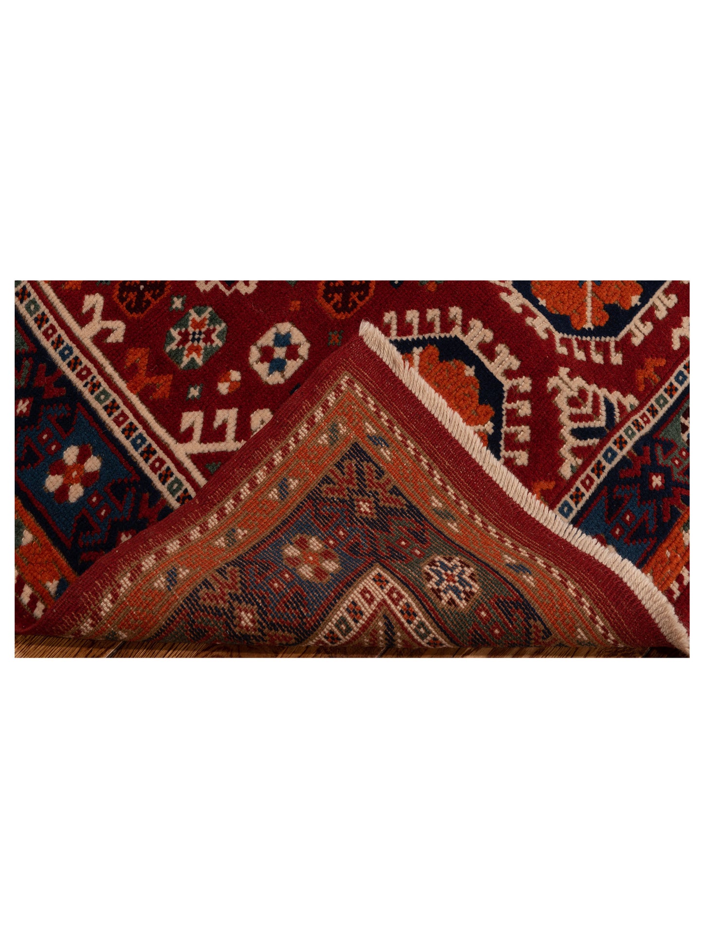 Shirvara Red Navy 4.3x5.5 Hand Knotted Rug
