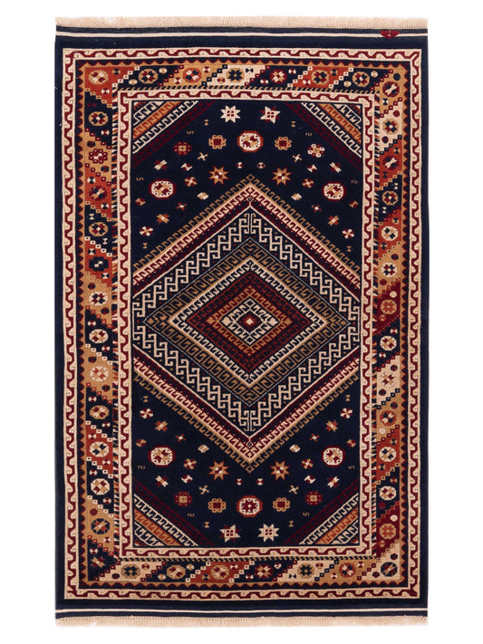 Pasha Turkish Shirwan  Navy Orange Traditional