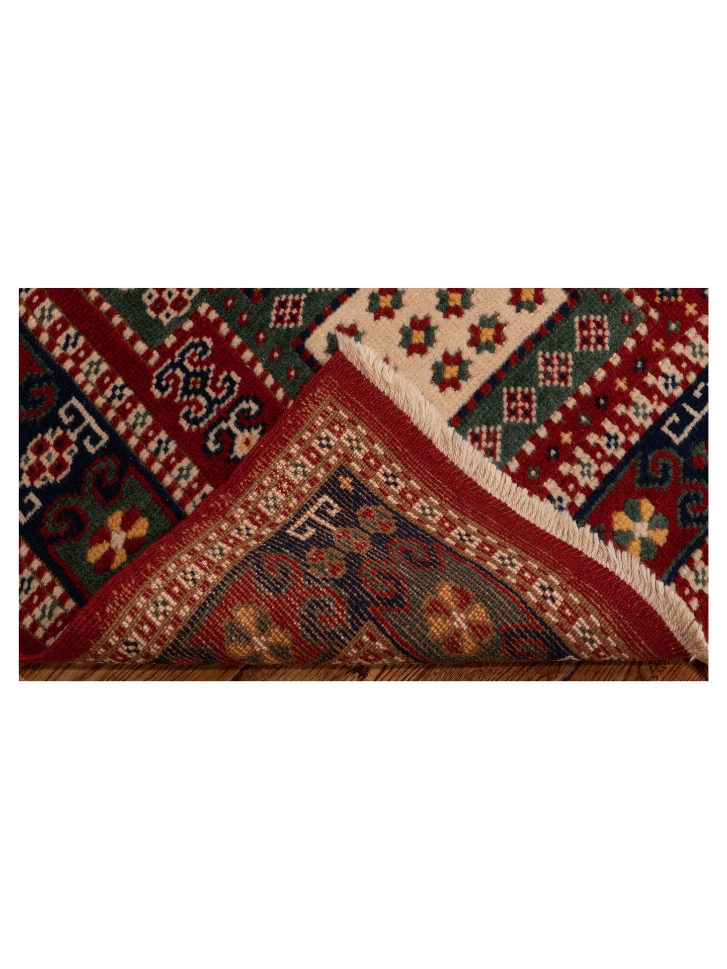 Shirvara Green Navy 3.2x4 Hand Knotted Rug