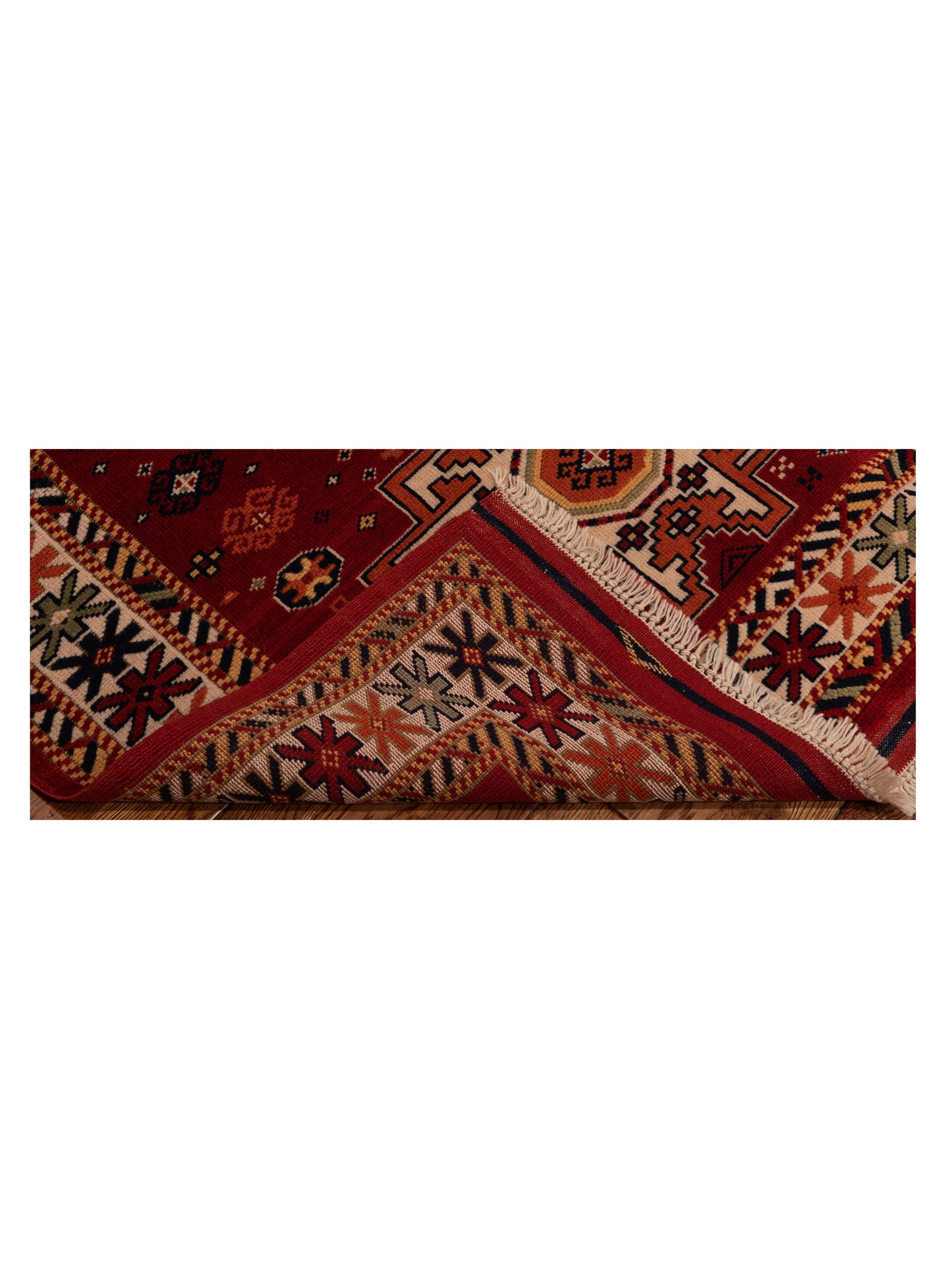 Shirvara Red Ivory 3.11x5.4 Hand Knotted Rug