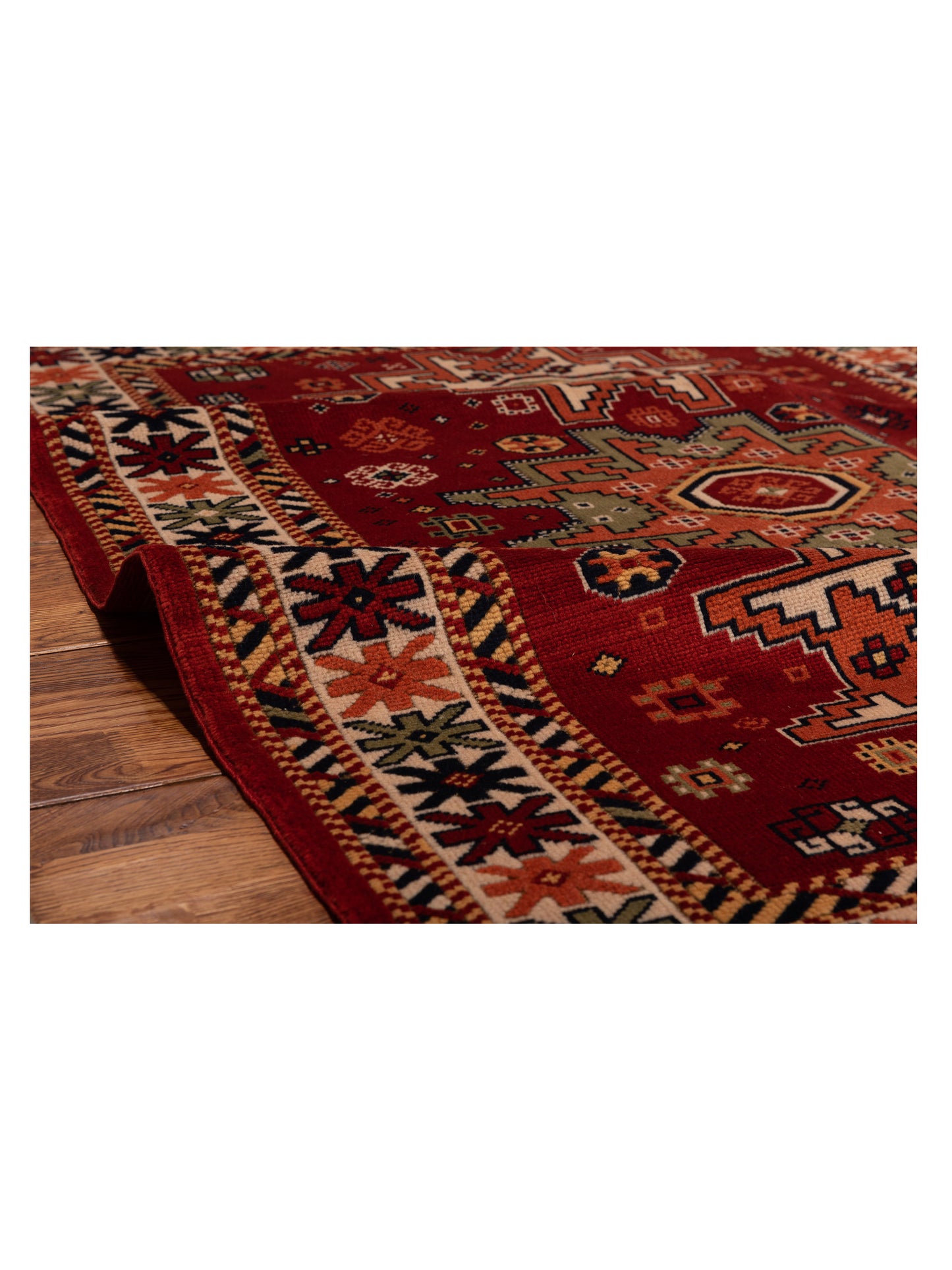 Shirvara Red Ivory 3.11x5.4 Hand Knotted Rug