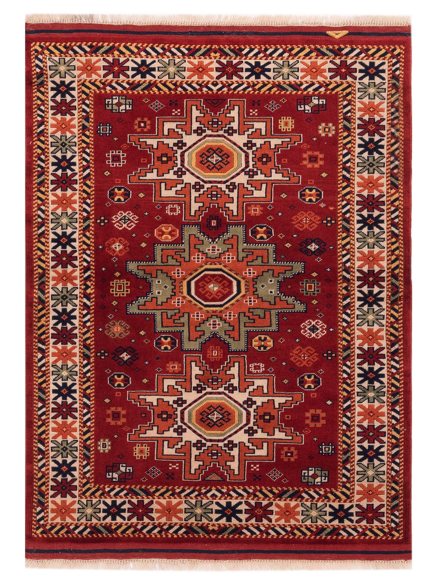 Pasha Turkish Shirwan  Red Ivory Traditional