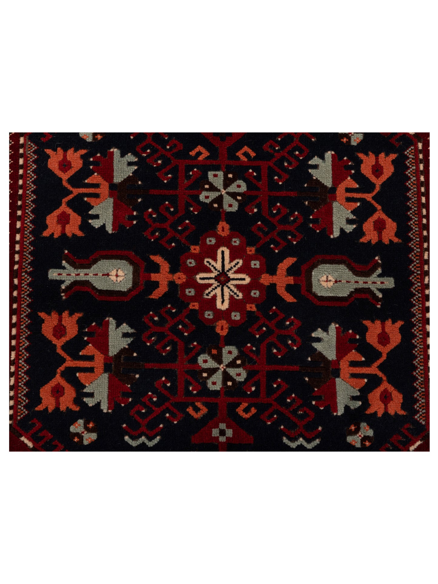 Shirvara Navy Red 3.10x5.6 Hand Knotted Rug