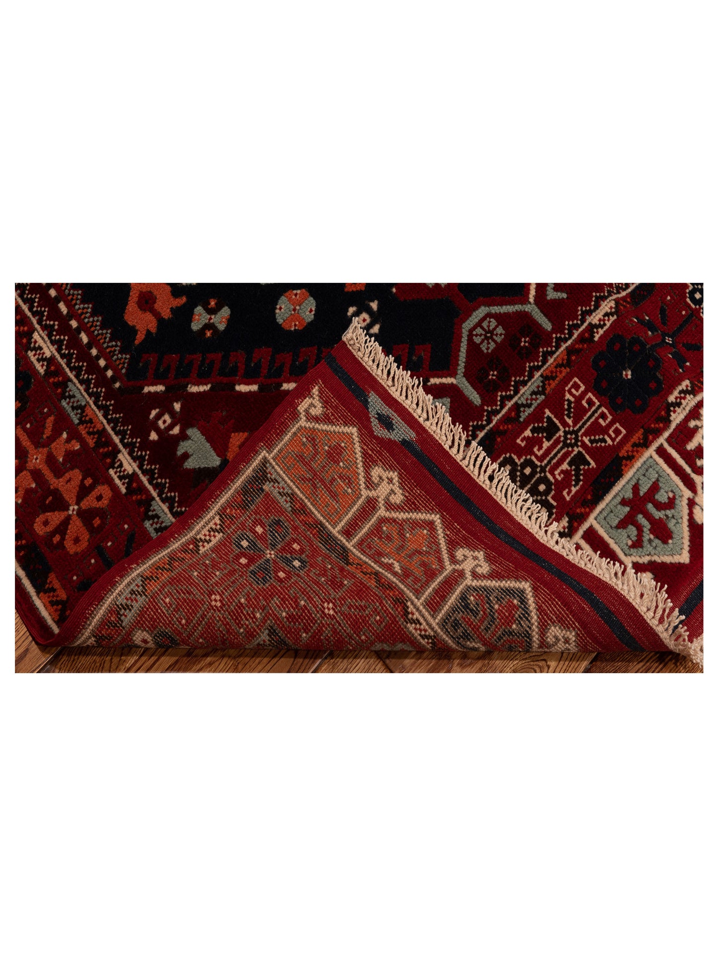 Shirvara Navy Red 3.10x5.6 Hand Knotted Rug