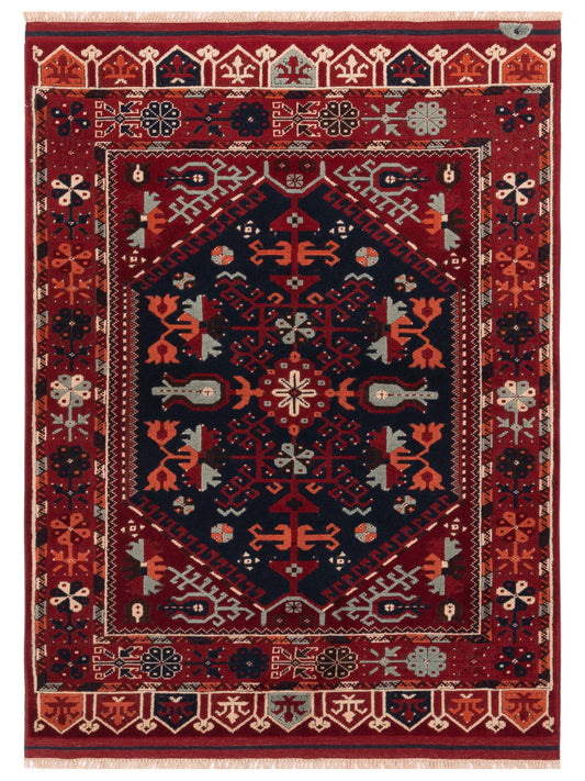 Pasha Turkish Shirwan  Navy Red Traditional