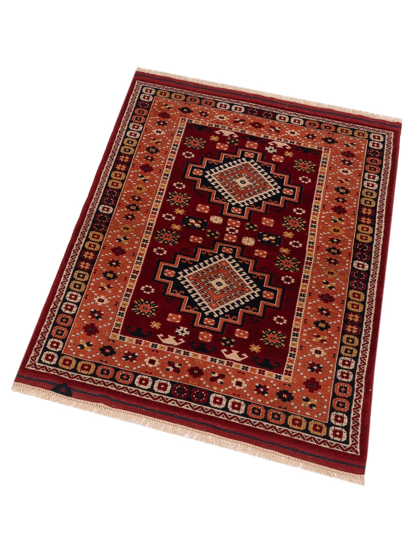 Shirvara Red Black 4x5.8 Hand Knotted Rug