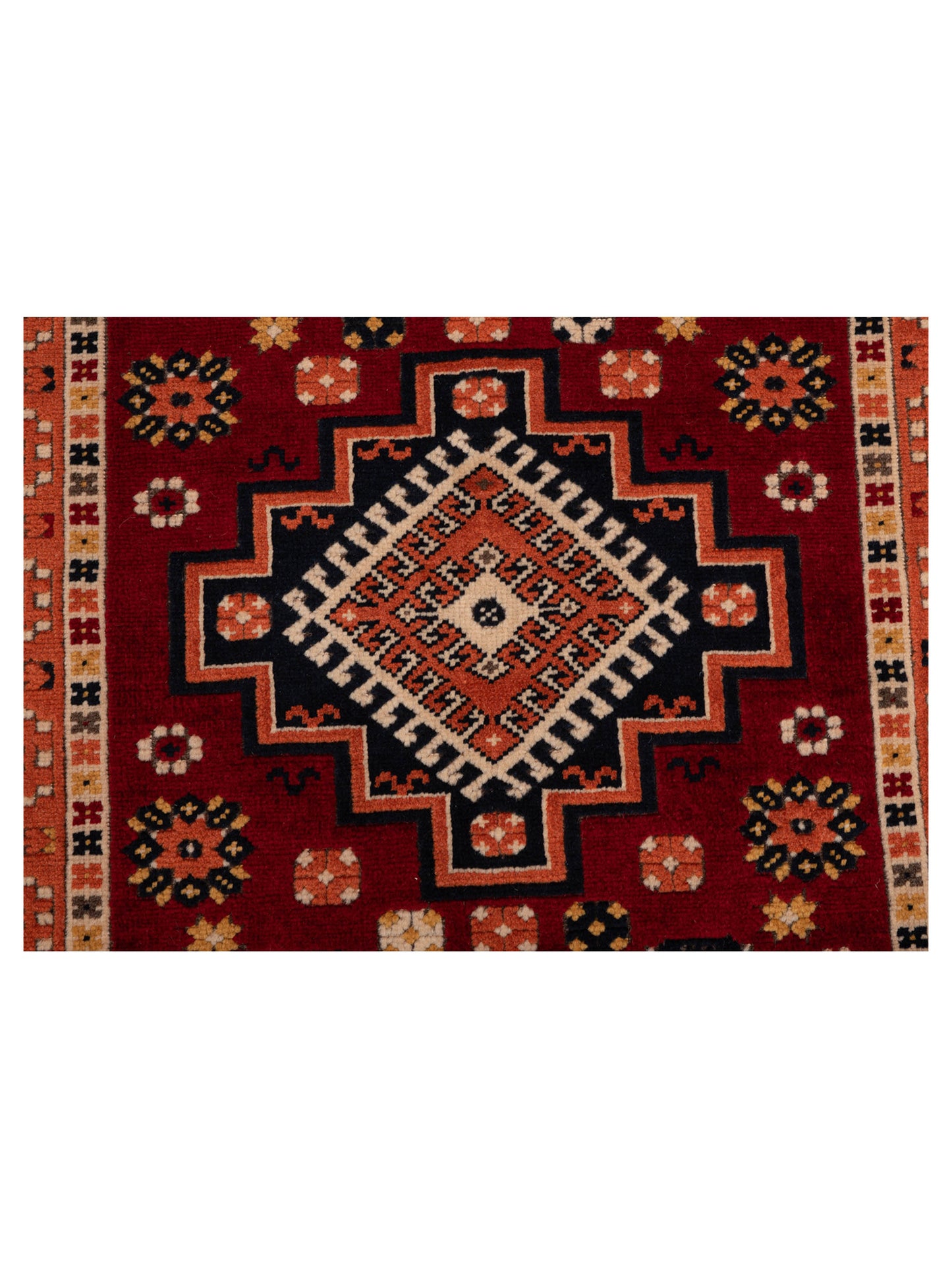 Shirvara Red Black 4x5.8 Hand Knotted Rug