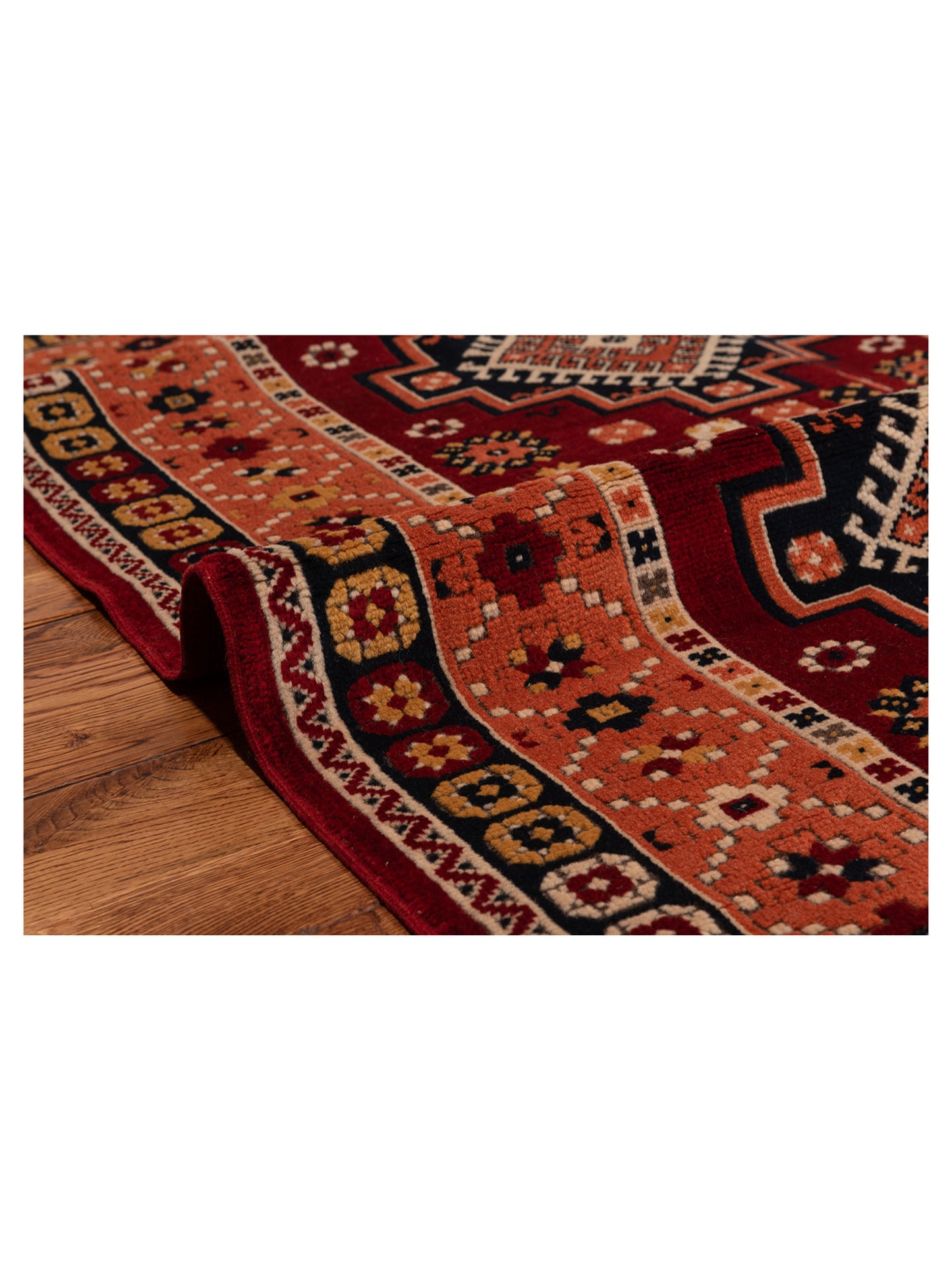 Shirvara Red Black 4x5.8 Hand Knotted Rug