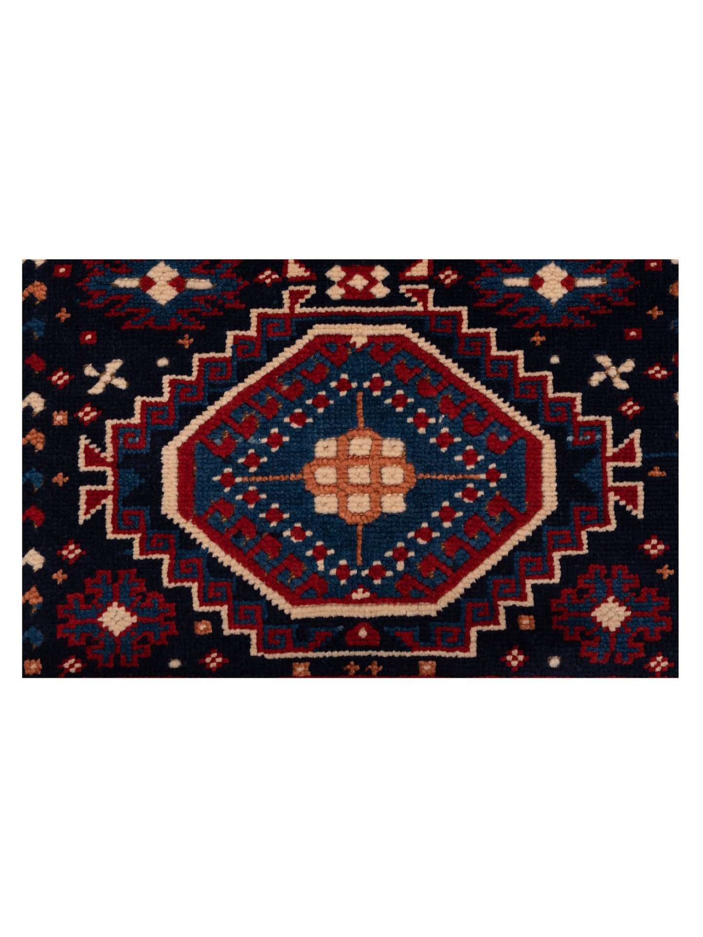 Shirvara Navy Red 4.3x5.5 Hand Knotted Rug