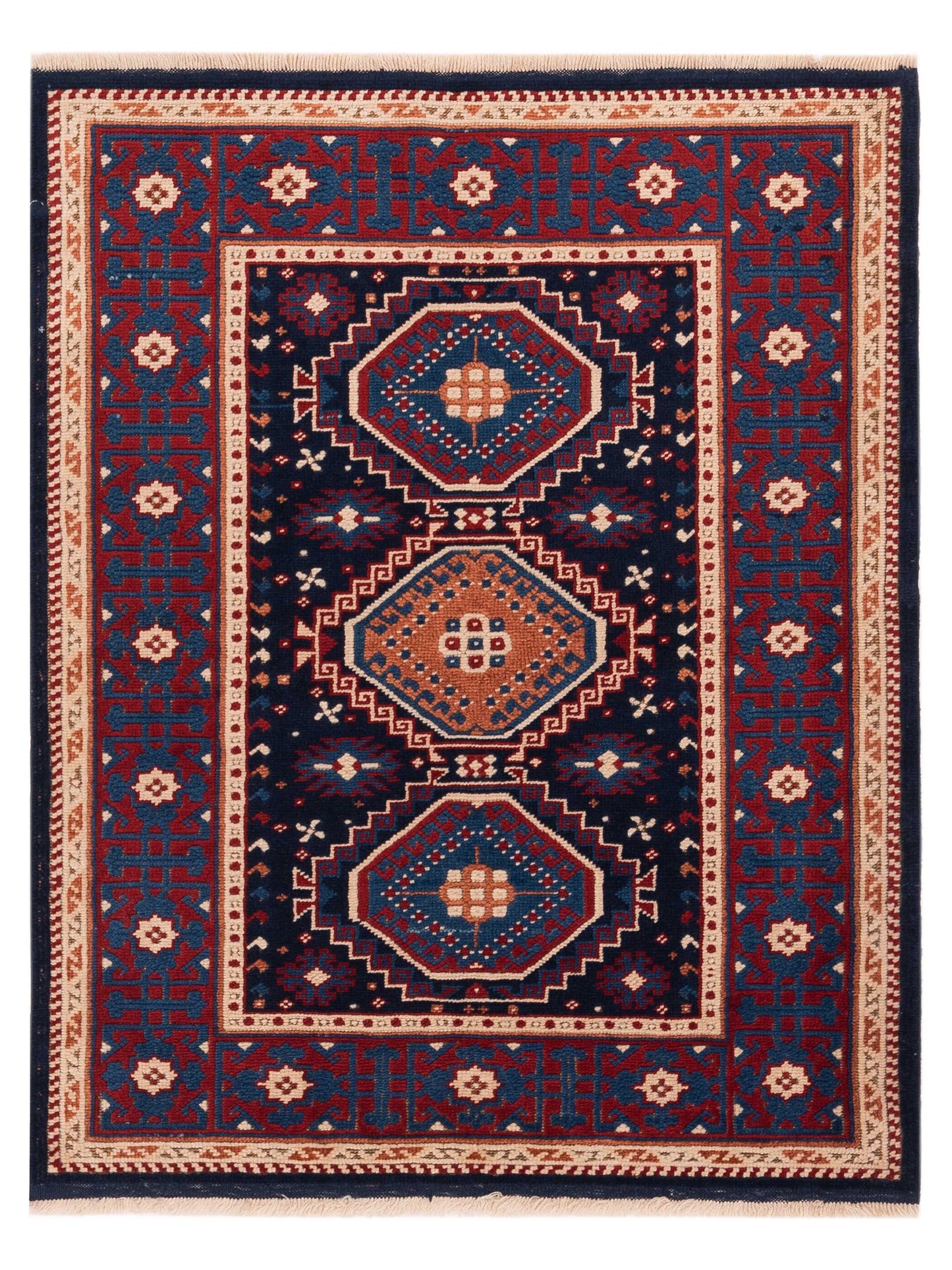 Pasha Turkish Shirwan  Navy Red Traditional